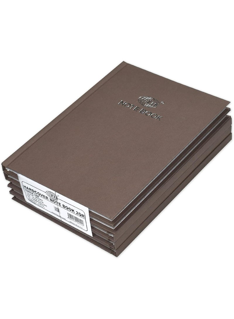 FIS A5 2-Quire Hard Cover Single Ruled Notebook Brown Pack of 5 Pieces - Image 1